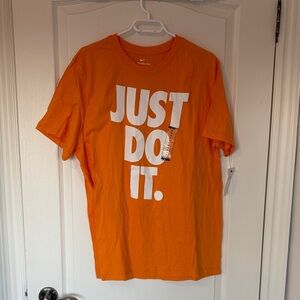 Nike Men's Vibrant Orange Tee with Slogan